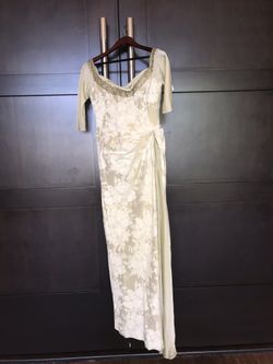 Gold Green Evening Dress Size 8