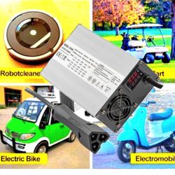 Golf Cart Battery Charger 48V Club Car Charger 15A Golf Cart Electric Charger with RXV Plug/LED Club Car Battery Charger Aluminum Shell Power Wise Gol