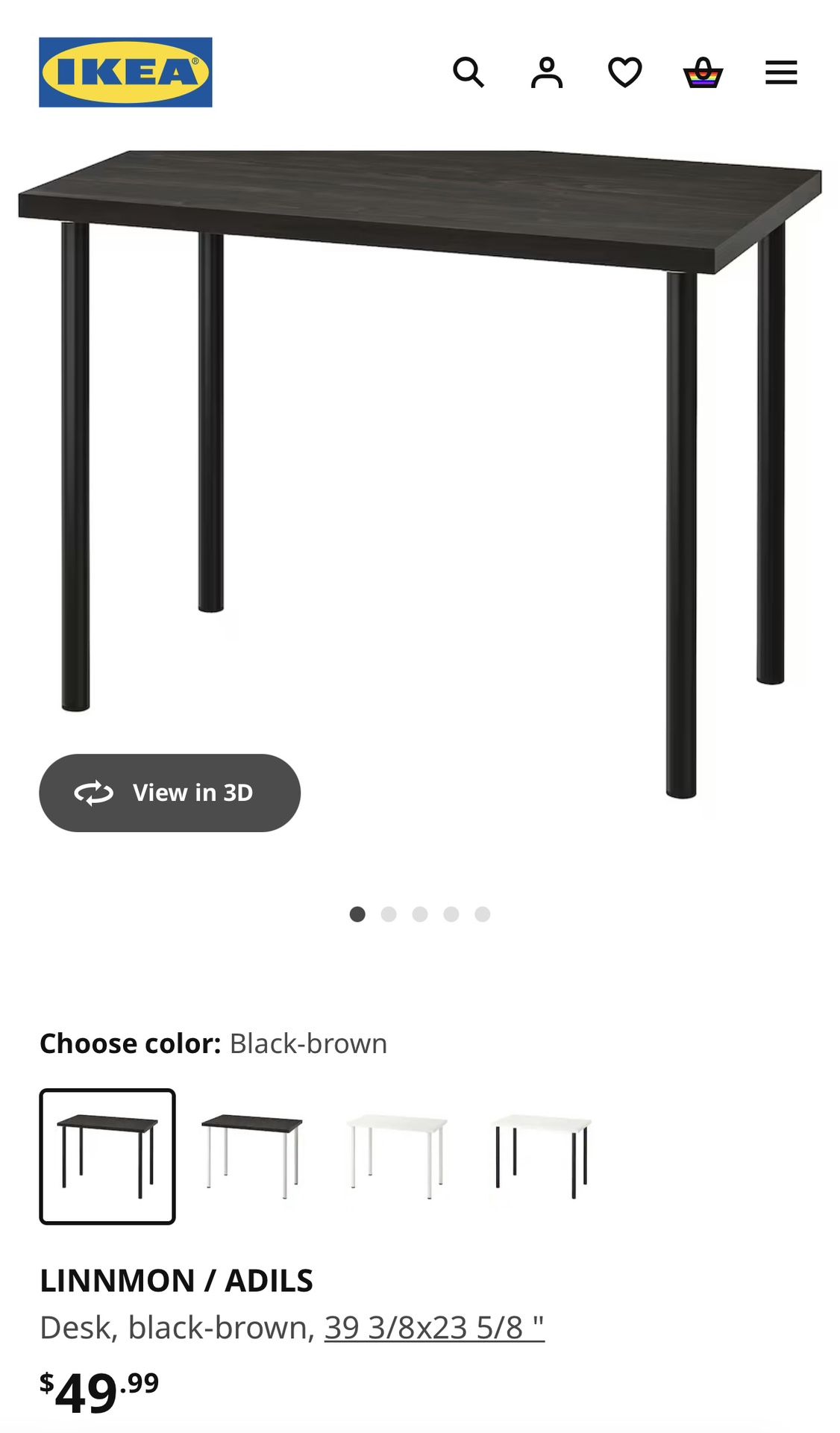 IKEA Linnmon Black-brown Desk
