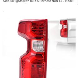 Rear Tail Lights Assembly Compatible with 2019 2020 2021 2022 2023 Chevy Silverado 1HD 3500HD Halogen Type Brake Left Driver Side Taillights w