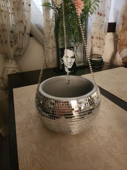 Mirror Disco Design Planter Basket Sparkles For Your Garden Or Home