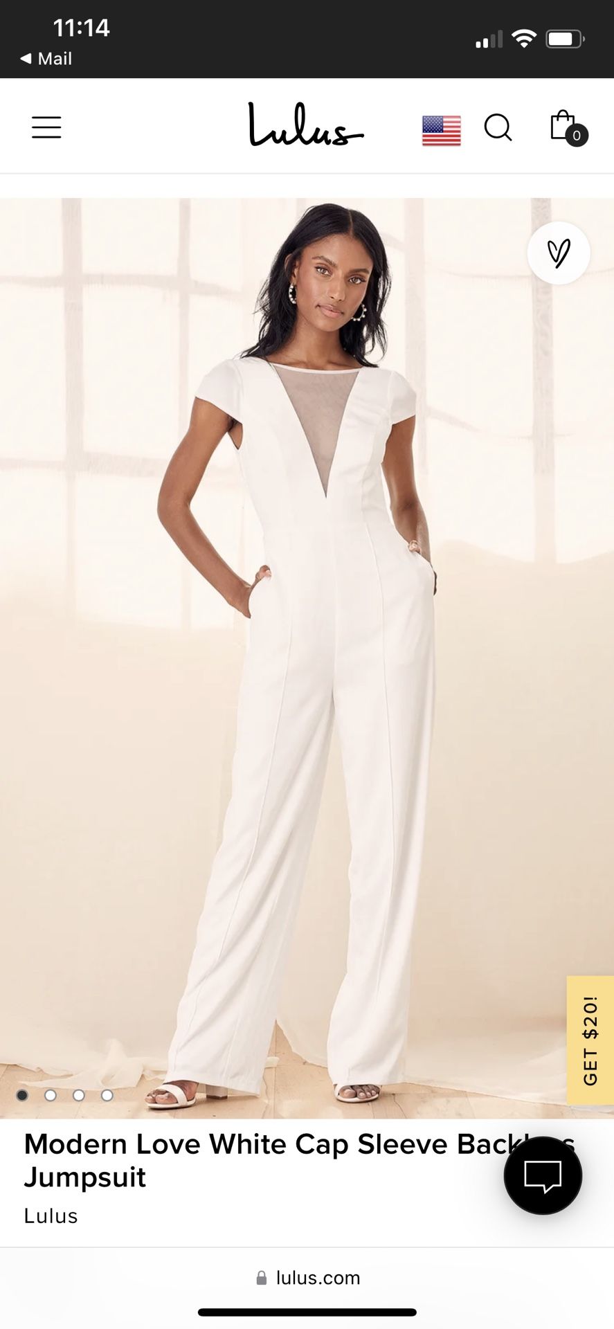 Lulus Modern Love White Jumpsuit Size XS. NWT.