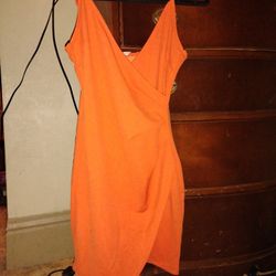 Size Small Orange Wrap Dress