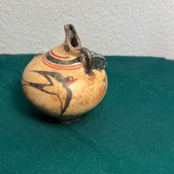 Hand Painted Swallow,  Minoan Santorini Prochous,   Greek Pottery Museum Replica 