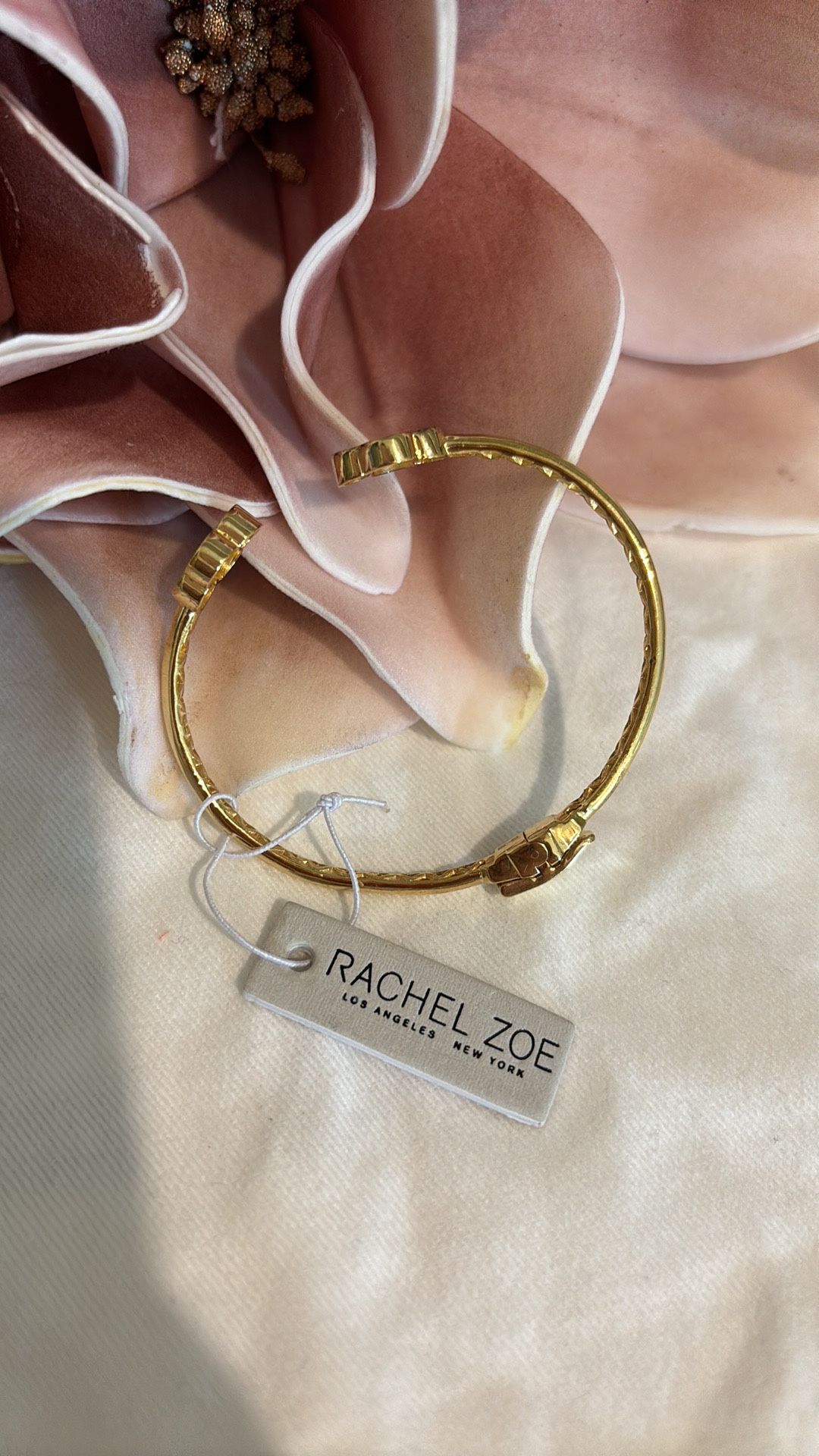 Rachel Zoe White Onyx Pave Clover Gold/Sterling Silver Open Cuff