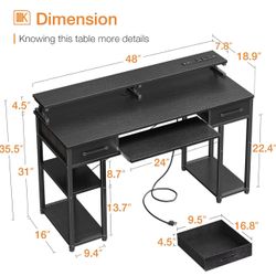 Computer Desk With Outlets New