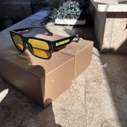 Burberry Mens Yellow Tint Glasses 