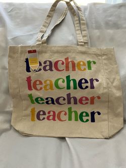 Teacher reusable tote bag