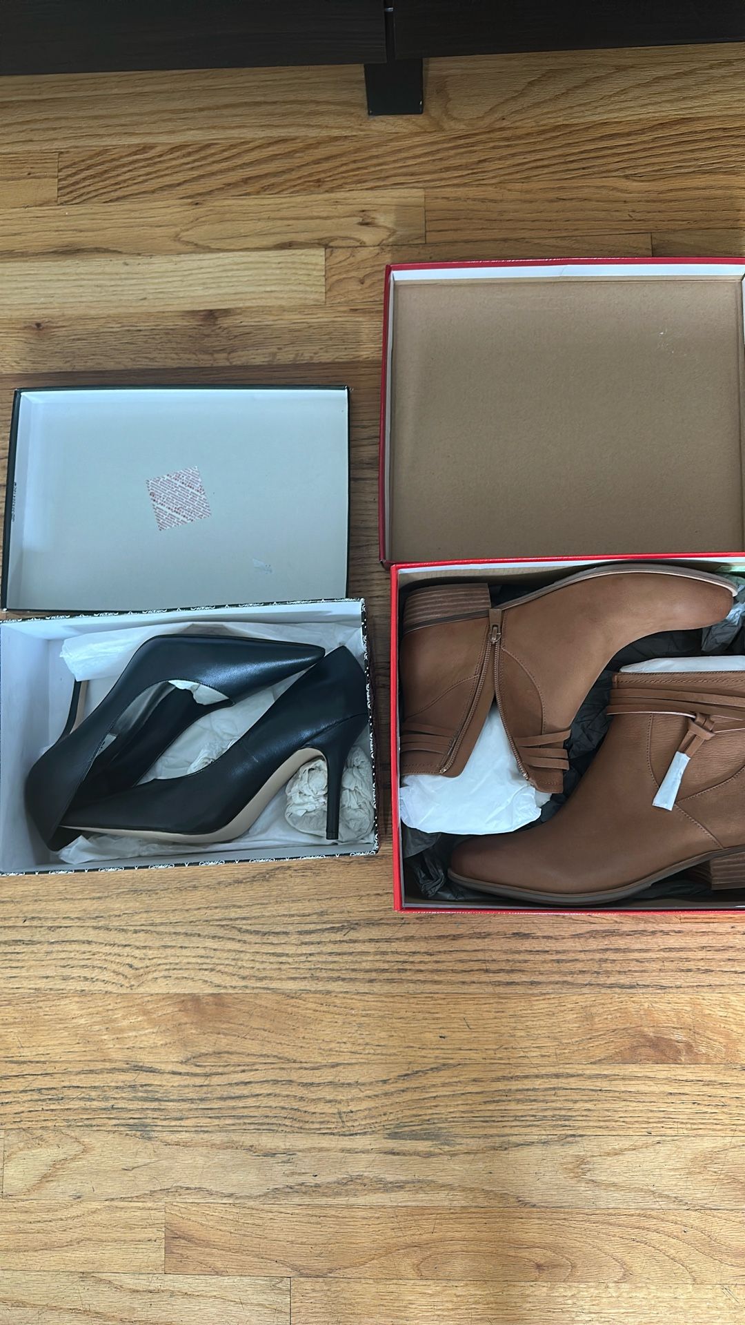 Brand New. Never Worn. Aerosole Leather Boots, RSVP Black High Heels