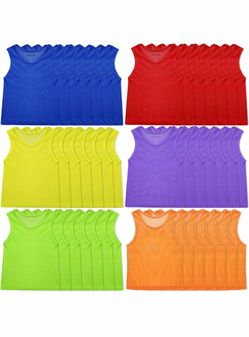 Silicherry 48 pcs Pinnies Scrimmage Vests sz M