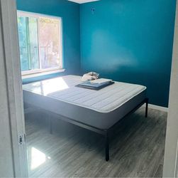Queen matress+ frame excellent conditions