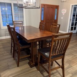 Counter Height Dining Table And 6 Chairs  