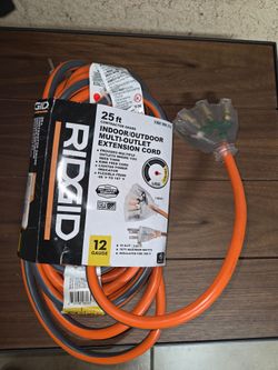 Ridgid 25ft. Heavy-duty 12 Gauge Multi Outlet Extension Cord New (Price Is Firm)