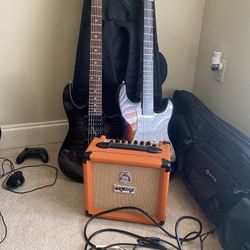 Ibanez And Fretlight With Orange Brand Amp