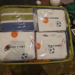 Jumping Beans Twin Bed Set 5 Piece Sports Themed 
