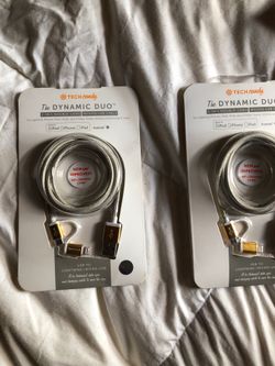 Tech Candy. 2-in1 double-long woven USB cable