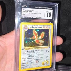 1st Edition LT Surge Fearow Pokémon Card 
