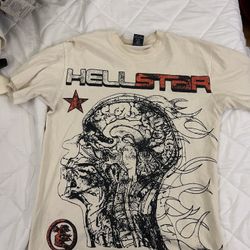 hellstar records cream shirt