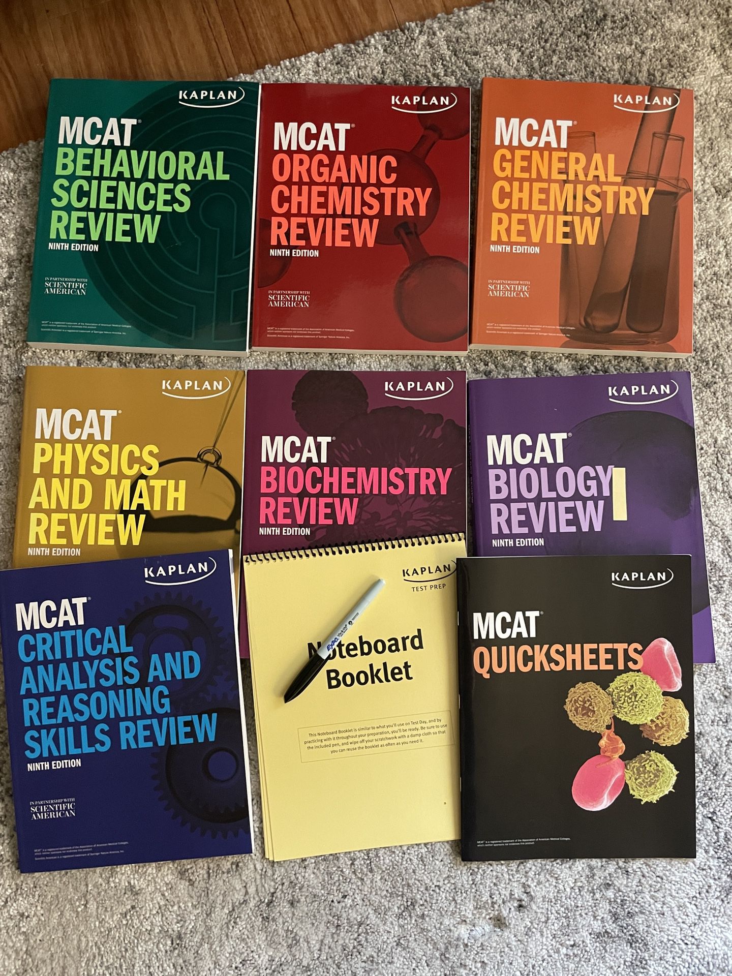 Full Set 9th Edition Kaplan MCAT Review Books