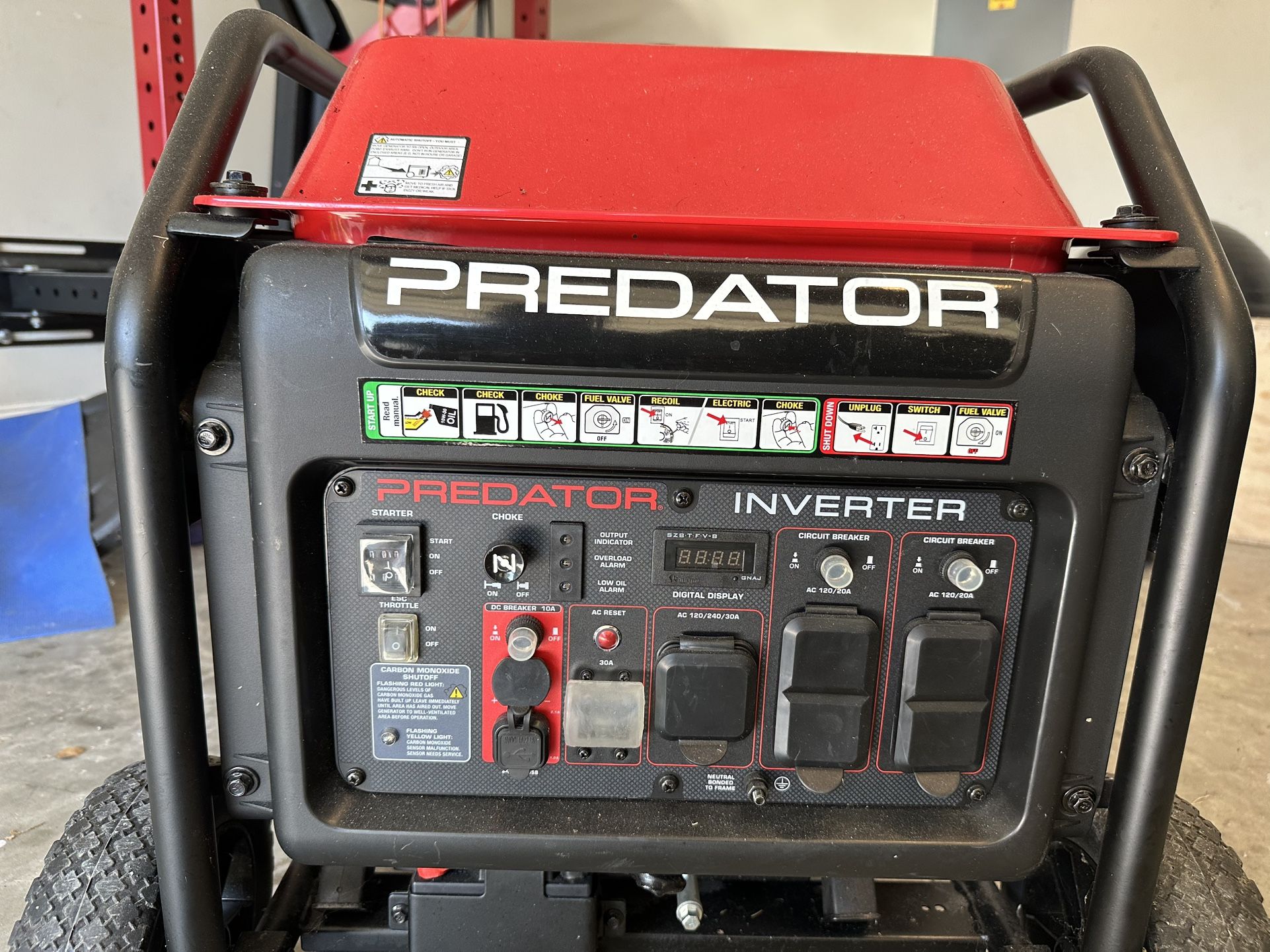 PREDATOR 8750 Watt Open-Frame Inverter Generator with CO SECURE Technology, EPA