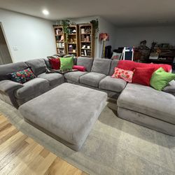 Large Grey Feather Couch