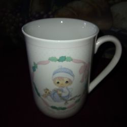 Enesco Precious Moments Collection 1991 Samuel Butcher 515981/M Coffee Tea Christmas Mug Cup