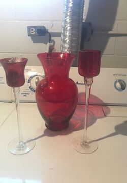 Candle holders and vase
