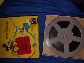Vintage Walt Disney "Clock Cleaners" Super 8mm Color Film Reel & Box