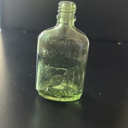 Vintage Empty Royall Lyme Cologne Green Glass Bottle 