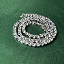 18 Inch Tennis 18K White Gold Chain
