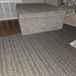 Grey Storage Ottoman Tufted