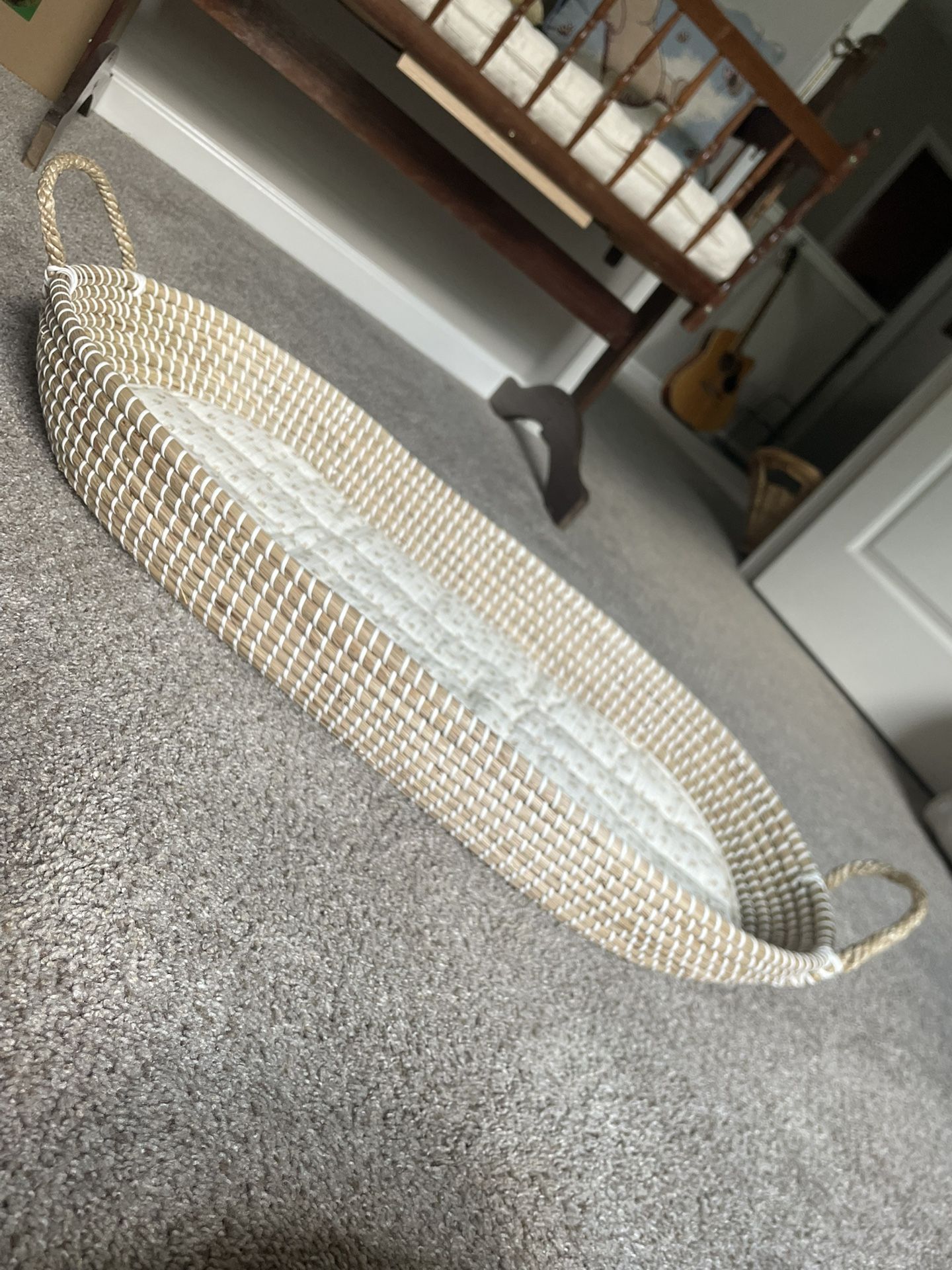 Olli Ella Reva Seagrass Changing Basket + Organic Cotton Insert
