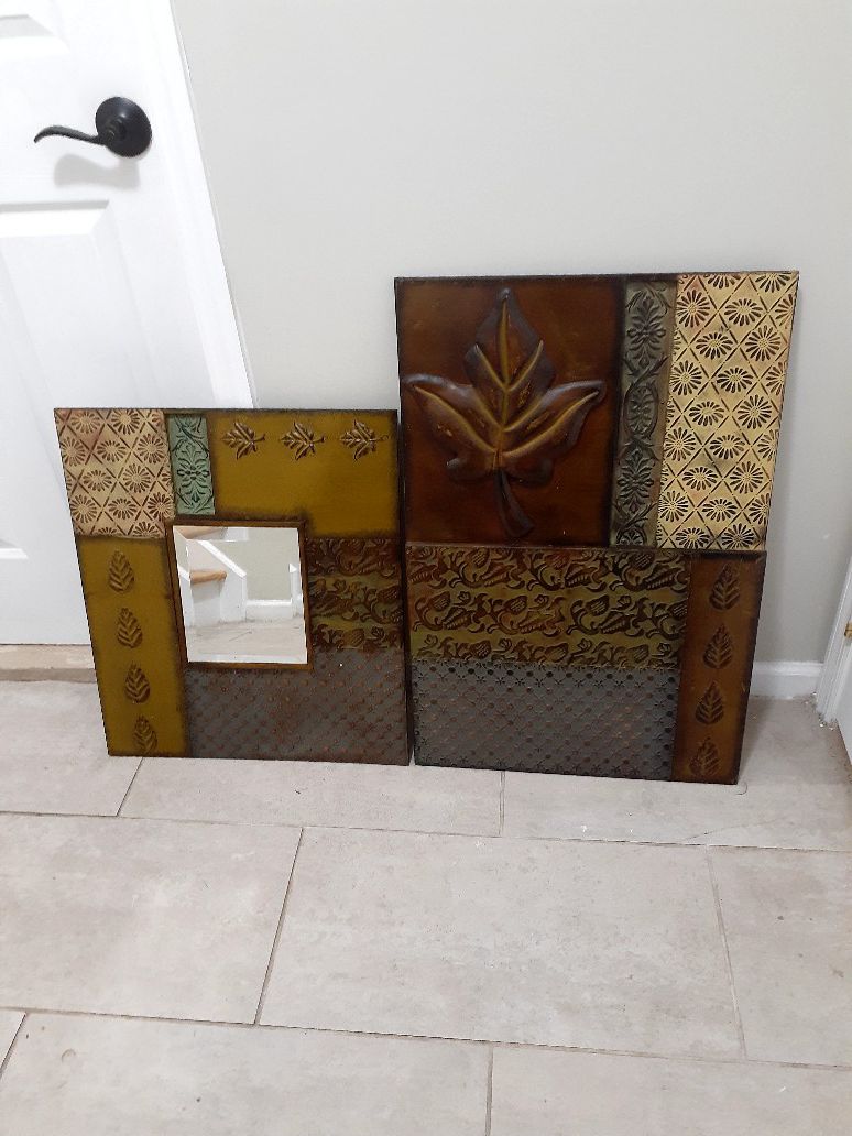 Metal wall decor delivery available for a fee curbside drop-off only