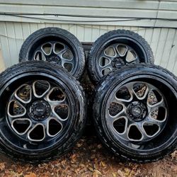 22” Tuff Rims With All Terrain Tires 22x12