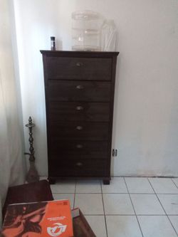 Dark Brown Tall 6-Drawer Dresser