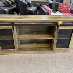 Tv Stand Console With Barn Doors Assembled 