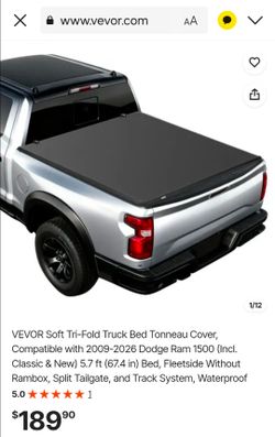VEVOR Soft Tri-Fold Truck Bed Tonneau Cover