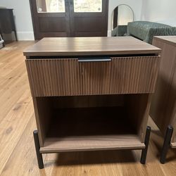 Mid Century Modern Fluted Nightstand