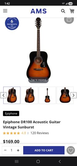 Epiphone Acoustic Guitar – Classic Sunburst Finish (Excellent Condition!)