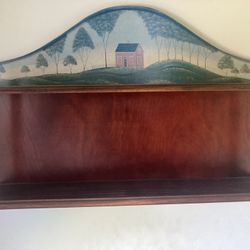 Hand Painted Wood Shelf 