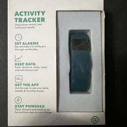 Activity Tracker by GEMS - Teal Track Distance Calories Burned Sleep 