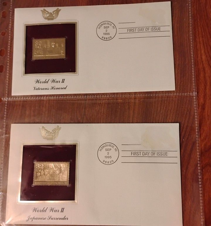 USA America First Day Of Issue World War II Stamps