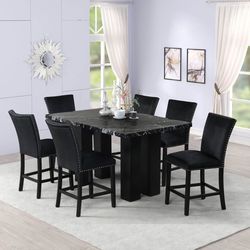 2220 Onyx  Counter Height Table + 6 Chair Set
