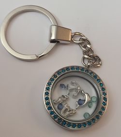 Ocean Themed Floating Charm Locket Keychain 