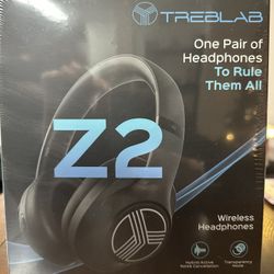 TREBLAB Z2 Hybrid Active Noise Cancelling Workout Headphones - Signature-HD Sound, Deep Bass, 58H Battery, Comfortable, Foldable Over Ear Bluetooth He