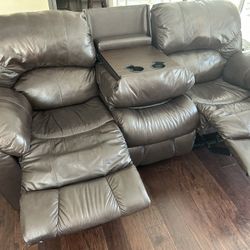 Leather Recliner Couch
