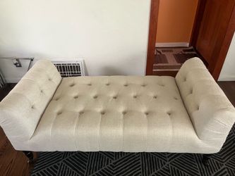 Upholstered Tufted Bench with Casters