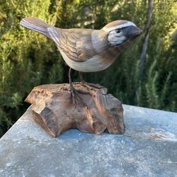 Vintage Hand Carved & Painted Bird 