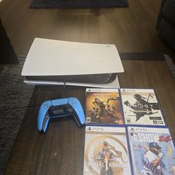 Sony Ps5 With Controller And 4 Games
