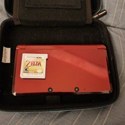 Red Nintendo 3DS w/ Case & Zelda (Read Desc)